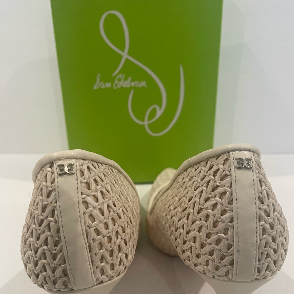 Sam Edelman Woven Pointed-Toe Pumps in Light Beige - Picture 12 of 12